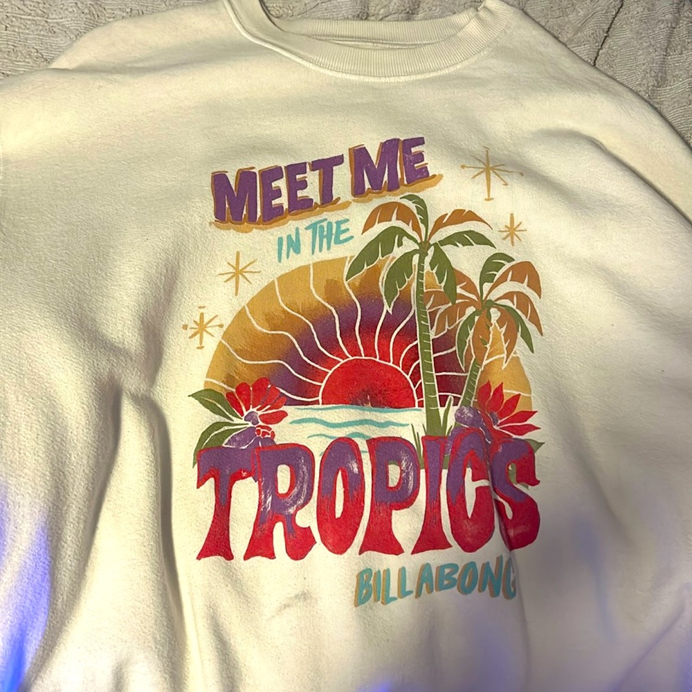 “Meet me in the tropics” graphic crewneck